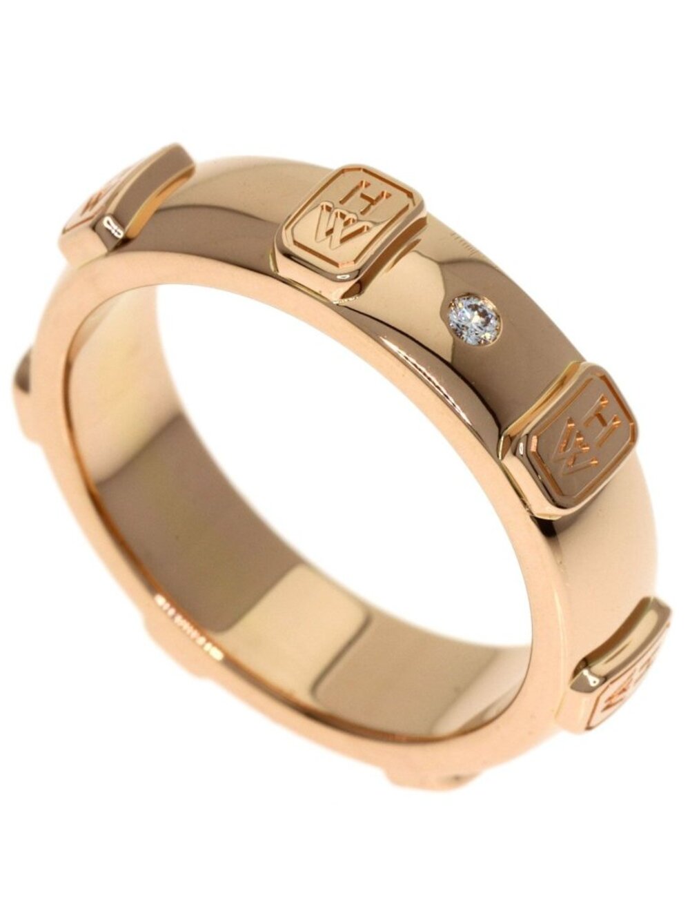 Harry Winston HW Logo Diamond Ring 18k Pink Gold